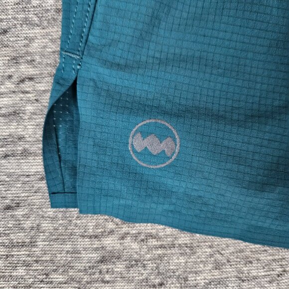 Janji AFO Vent Multi Short Mens Large Teal Blue 5" Trail Running Lined Shorts - Picture 4 of 11